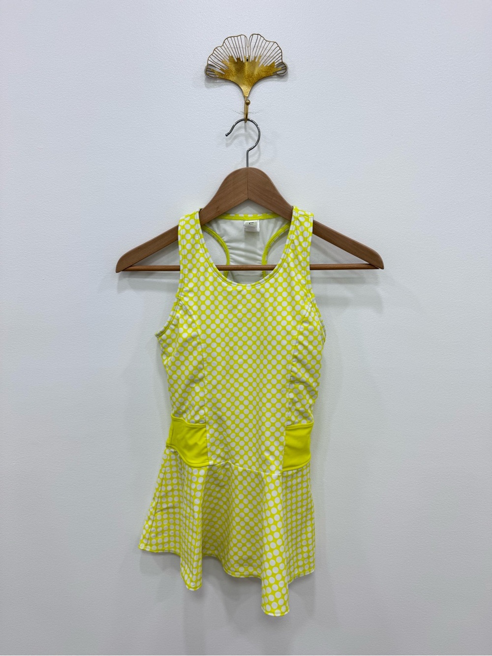 Lime Ricki Lemon Dot Tankini Swim top only Sz Medium
